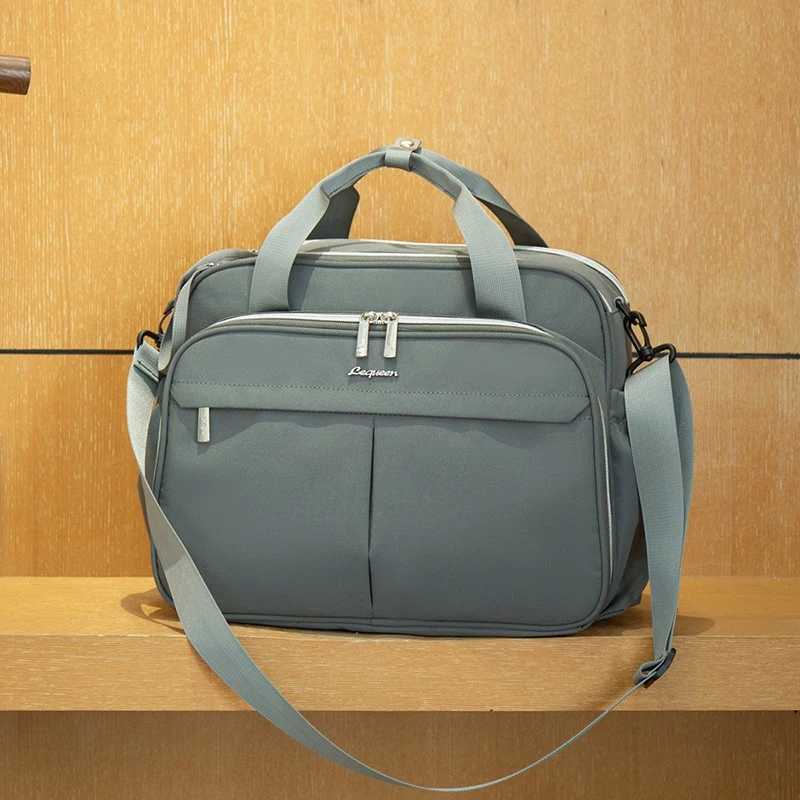 Lequeen New Maternity Mommy Travel Bag Black Shoulder Bag Handbag Tote Dry and Wet Separation Baby Diaper Stroller Bag y250609SIBK