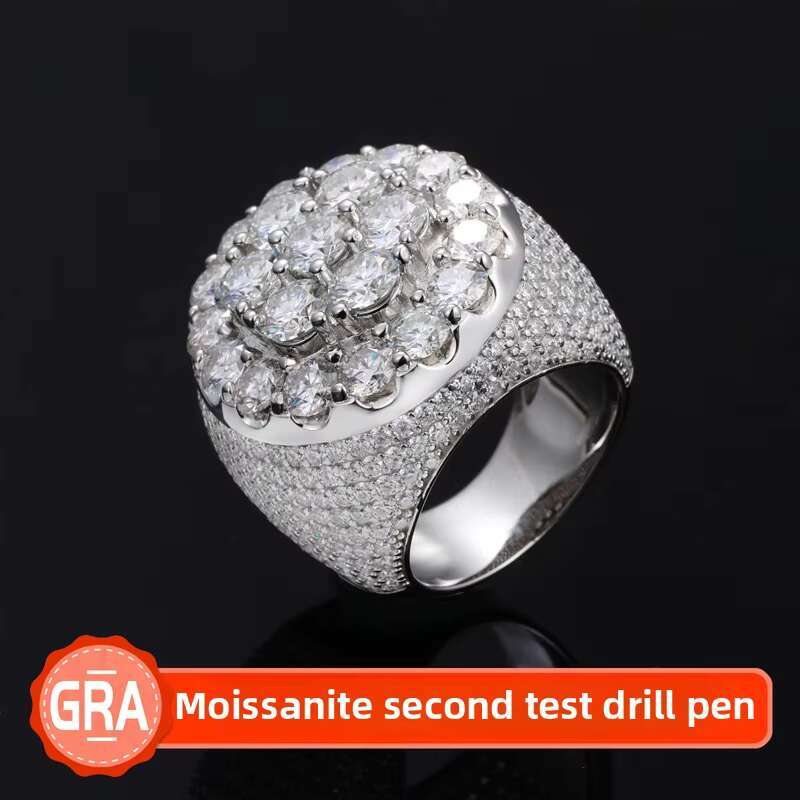 High Quality S925 Sterling Silver Ring MEN Fashion Jewelry WOMEN VVS D Color Moissanite Rings Hip Hop Iced Out Wedding Rings