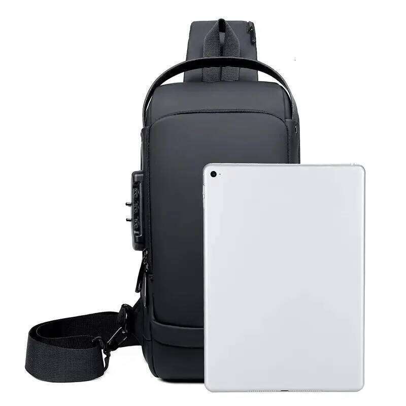 Men's Shoulder Bag Multifunction Anti Theft USB Messenger Man Crossbody Cross Body Travel Sling Chest Bags Pack