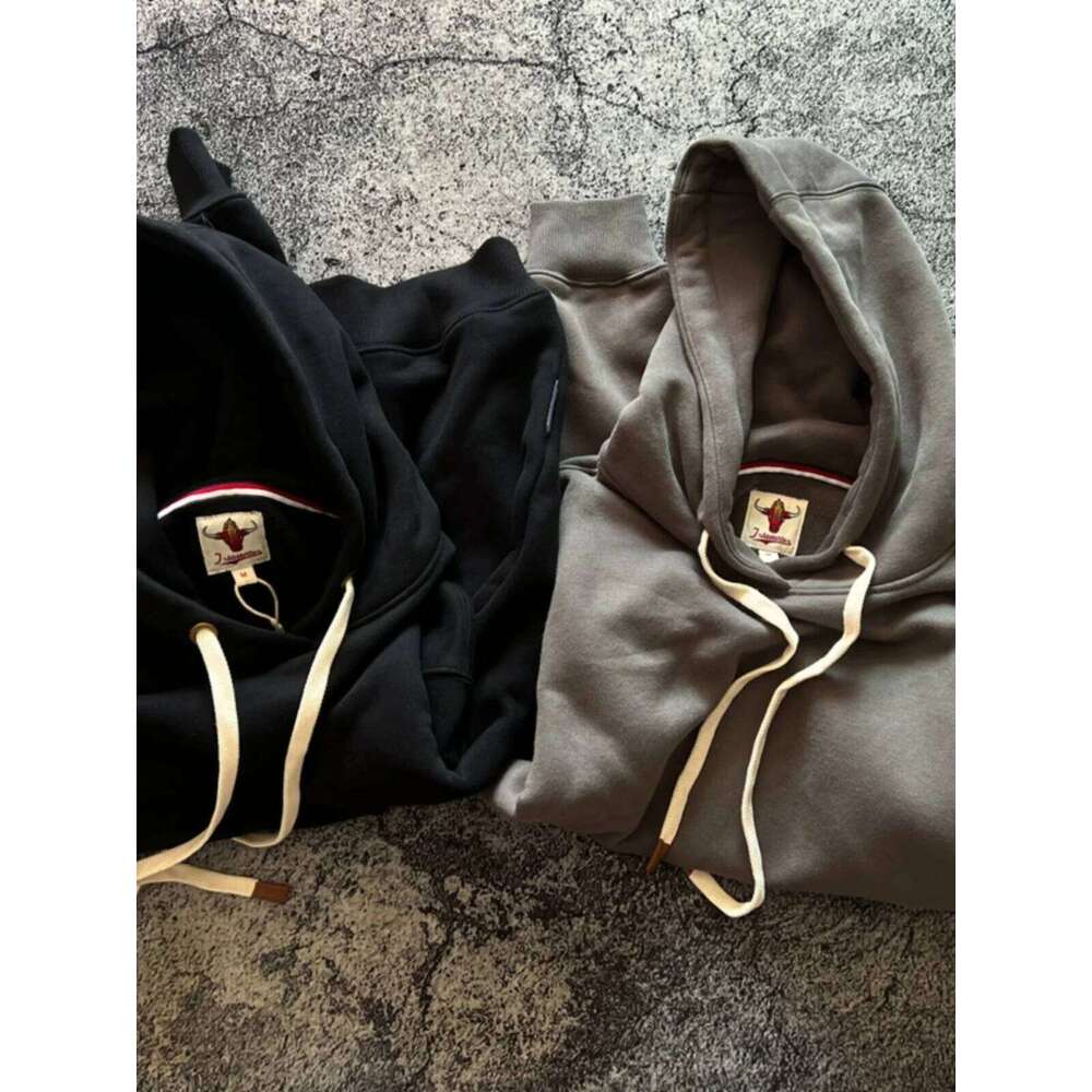 Vintage Ameki Heavyweight 600Gsm Veet Warm Autumn Winter Solid Color Washed Retro Hoodie Loose Fleece Sweatshirts Pullovers