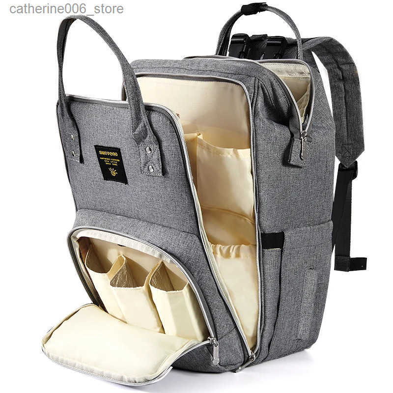 Sunveno Stylish Upgrade Diaper Bag Backpack Multifunction Travel Backpack Maternity Baby Changing Bags 20L Large Capacity y250609N5NQ