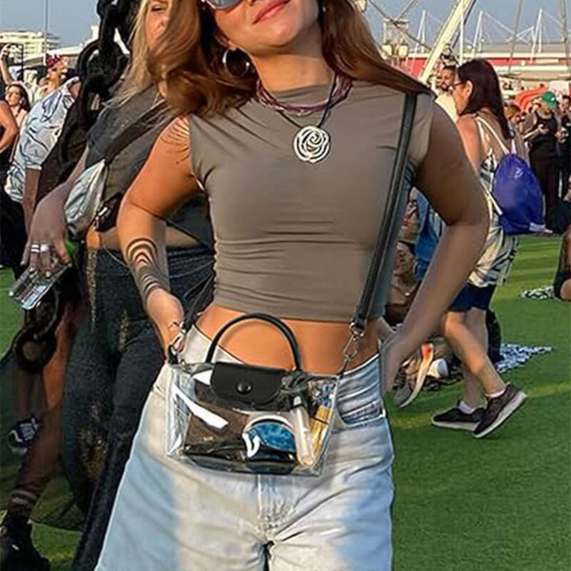 2025 New PVC Transparent Single Shoulder Crossbody High-end Feel Women's Bag Portable Fashion Handbag