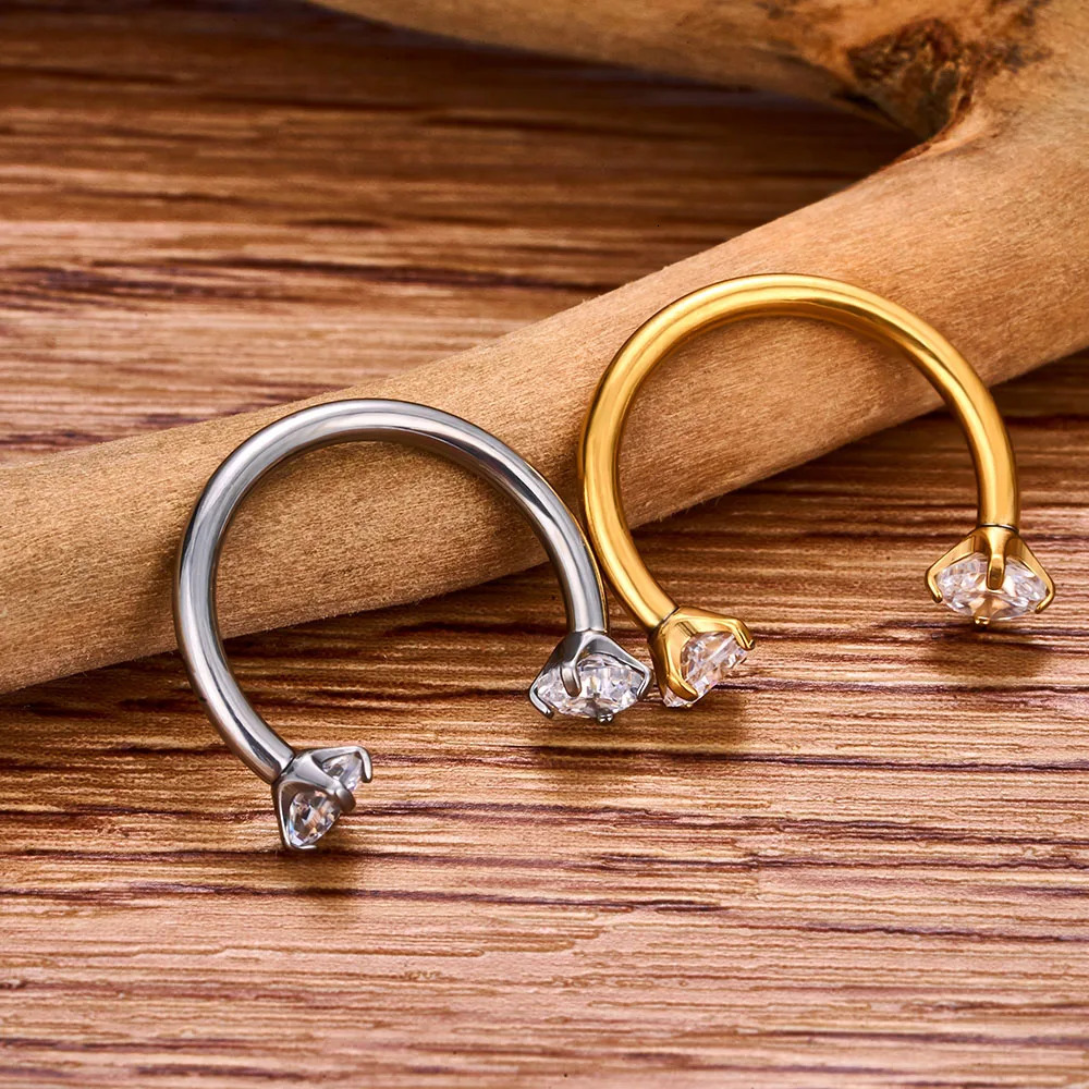 G23 Ear Cartilage Nail Nasal Septum Ring Eyebrow Bending Rod Head Four Claw Internal Thread Perforated Jewelry ear nail 250606