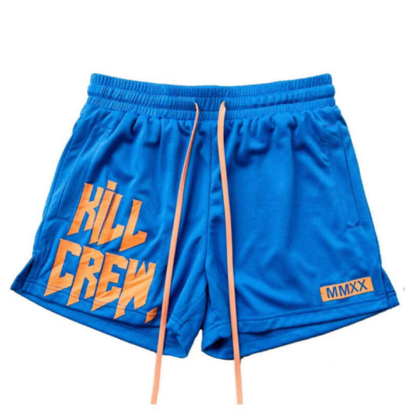 Men's Sports Mesh Quick-Dry Trendy Boxing Training Three-Quarter Length Muscle Fitness Running Basketball Shorts