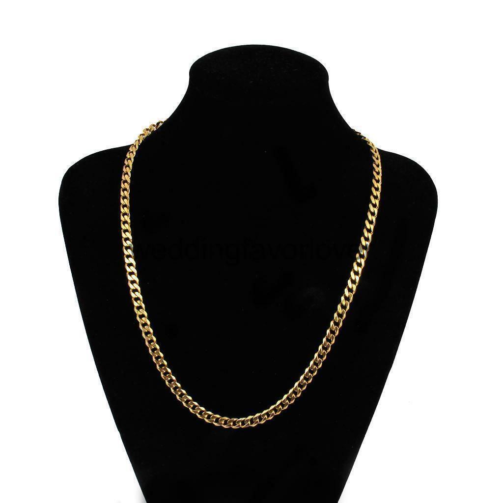 Chains Real Fine Gold Ladies Unisex Link Chain Necklace 24 Inch Long 8Mm Drop Delivery Jewelry Necklaces Pendants Dhsnw