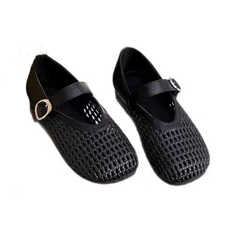 Mary Jane Shoes For Women New Fashion Hollow Mesh Flat Strap Fisherman Shoes French Hole Shoes