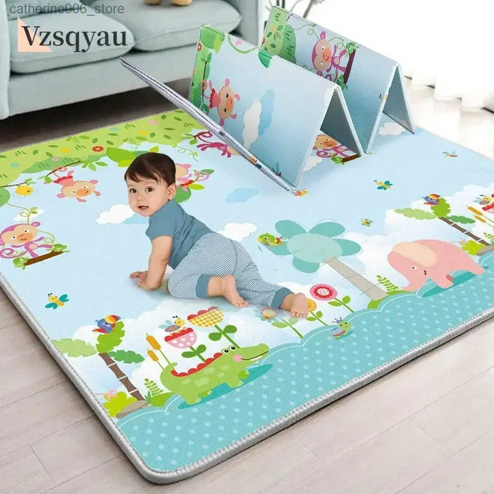 Baby Play Mat 180x200cm Double-Sided Printed Kids Rug Educational Toys for Children Crawling Carpet Game Activity Gym Foam Floor y250609W248