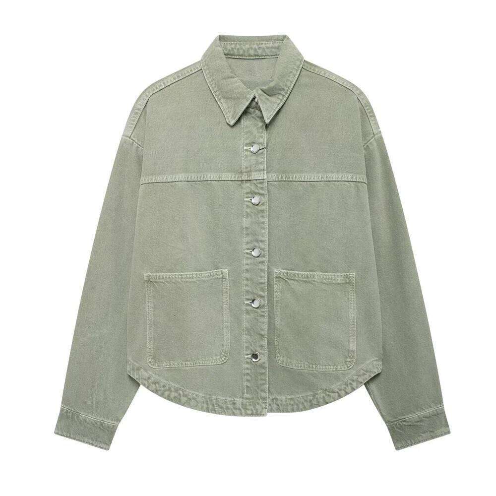 UNIZERA Autumn New Product Casual Women's Fashion Versatile Buckle Patch Denim Jacket Coat