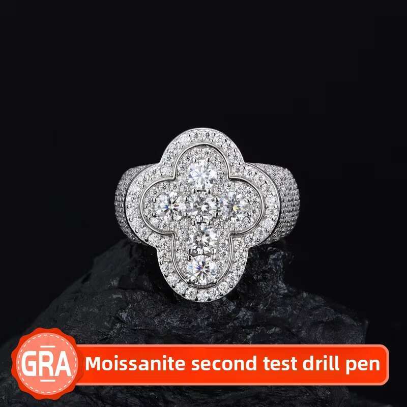 Hip Hop Fine Jewelry 925 Silver Moissanite Ring Jewelry Iced Out Bling Cross Ring for Men Women Valentines Day Pray Gift Ring