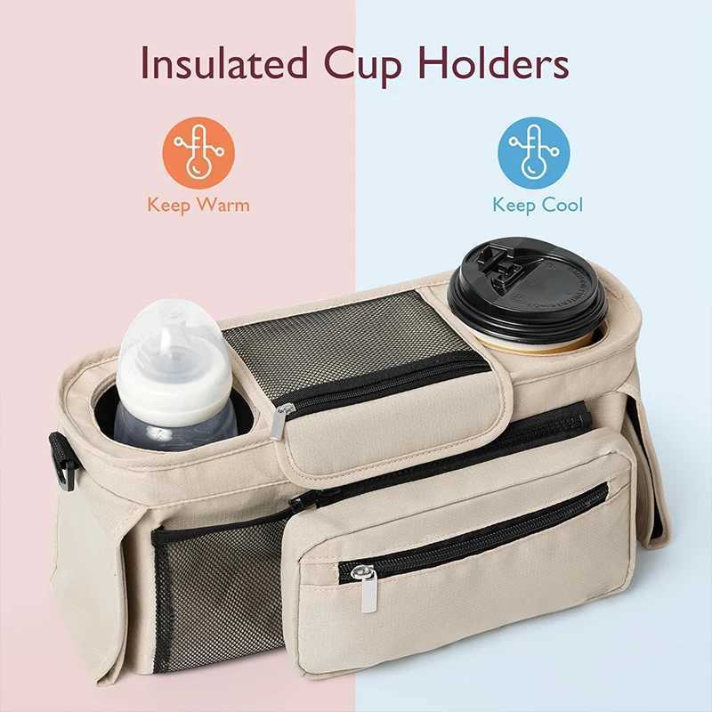 Baby Stroller Storage Large Capacity Travel Hanging Bag Mummy Bag Phone Bottle Holder Pram Diaper Bags Baby Stroller Accessories y250609XXNM