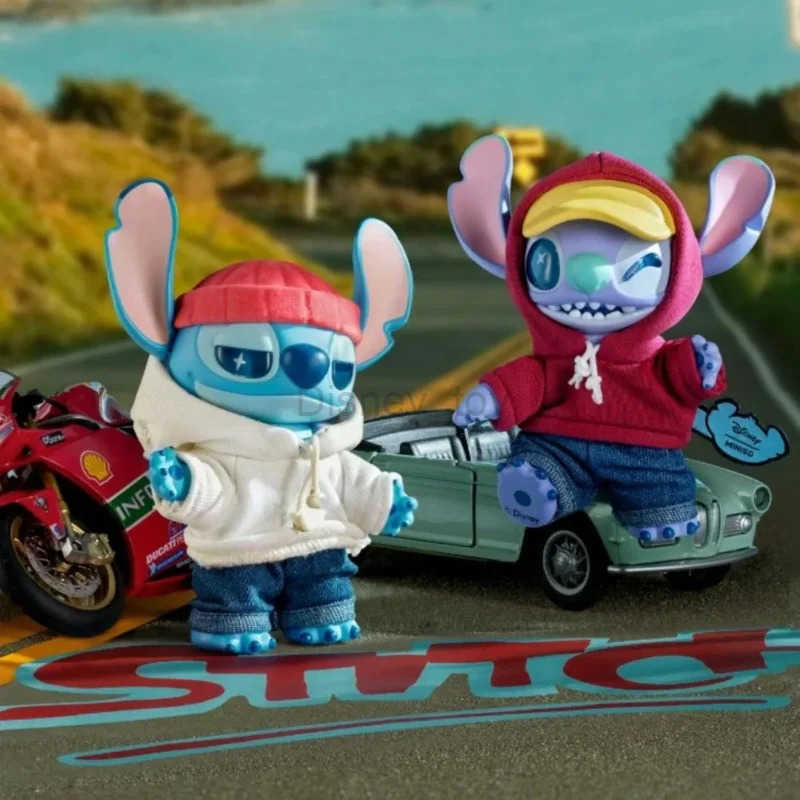 Disney Genuine Disney Stitch Gen Z Street Series Vinyl Blind Box Joint Movable Stitch Model Backpack Pendant Birthday Gift Y250613