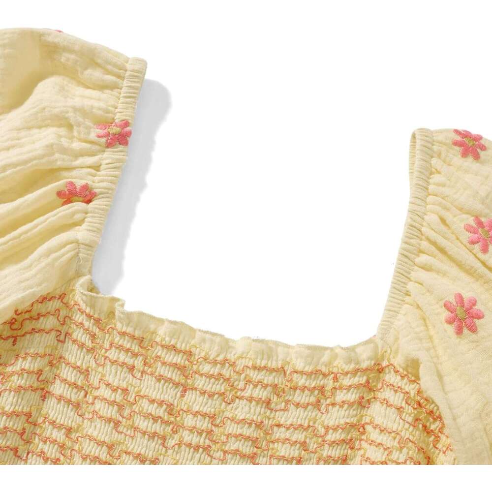 Women 2025 Bohemian Floral Square Neck Ruffle Swing A Line Maxi Sleeve Beach Long Dress