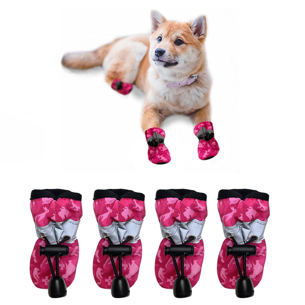 Dog Shoes for Large Dogs with Printed Medium Boots Paw Protectors Summer Pavement WaterResistant in Rainy Weather 250609