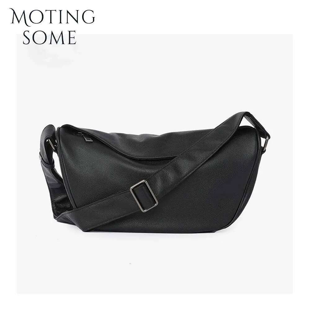 Motingsome Saddle for Women Underarm Cow Hide Leather Bag Small Pouch Fashionable Lady Handbag Travel Pack New