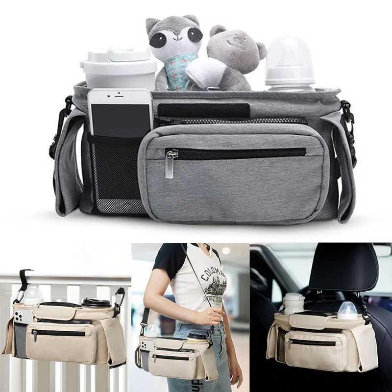 Baby Stroller Storage Large Capacity Travel Hanging Bag Mummy Bag Phone Bottle Holder Pram Diaper Bags Baby Stroller Accessories y250609XXNM