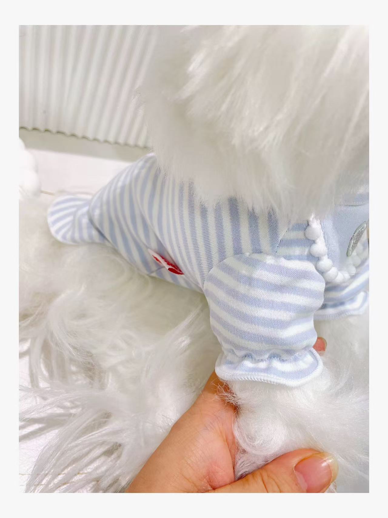 T00414 Pet clothes waffle fake two-piece floral overalls Yorkshire Maltese dog cat clothes