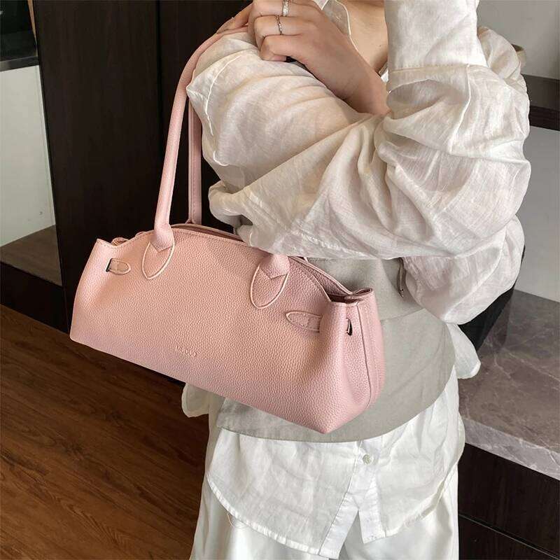 Korean Niche Women's Large Capacity Tote 2025 New Fashion Lychee Pattern Handbag Shoulder High-End Trend Underarm Bag