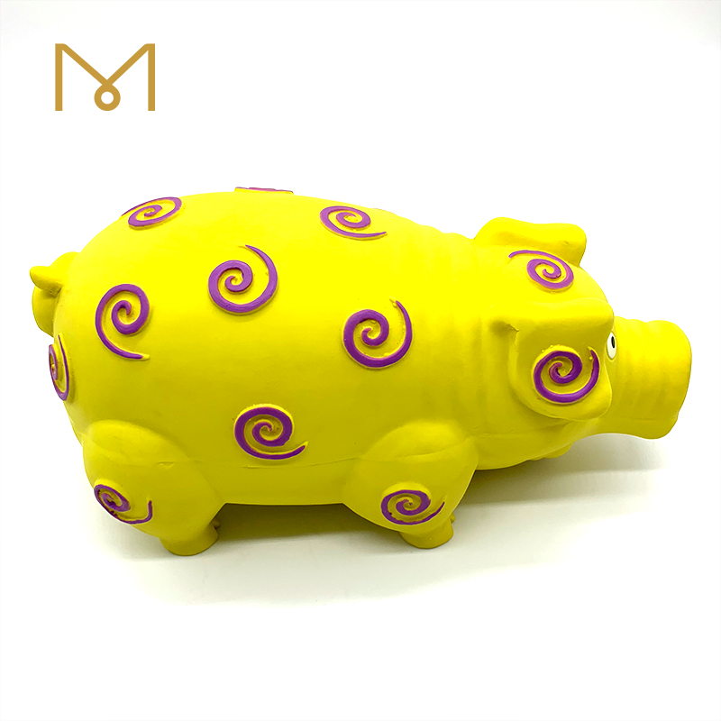 Latex Squeaky Pig Dog Toys Eco Friendly Natural Rubber Squeeze Grunting Oinks Dog Toys 1pc/Pack