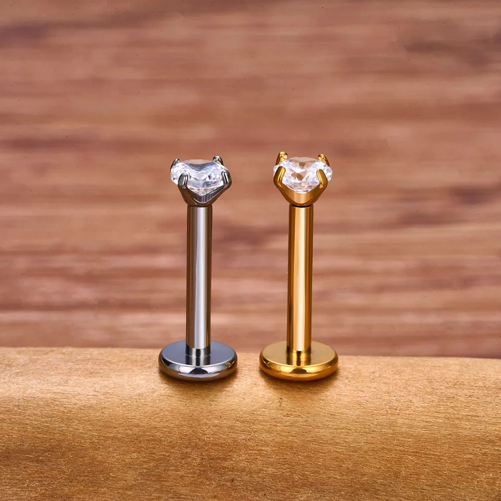 G23 Ear Cartilage Nail Nasal Septum Ring Eyebrow Bending Rod Head Four Claw Internal Thread Perforated Jewelry ear nail 250606