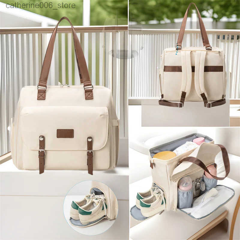 Mommy Bag Lightweight Backpack for Mother and Baby Outings Diaper Bag Large Capacity Multi-functional Polyester Crossbody Bag y2506095F14