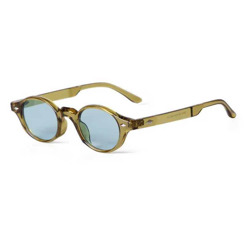 Retro Small Oval Sunglasses Women Brand Design Rivet Blue Tortoise Shell Sun Glasses Outdoor Men Shades Female UV Oculos De Sol M250609