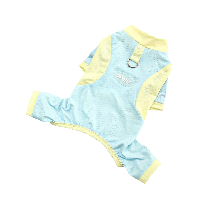 Breathable Ice Silk Pet Jumpsuit with D-Ring for Dogs & Cats,