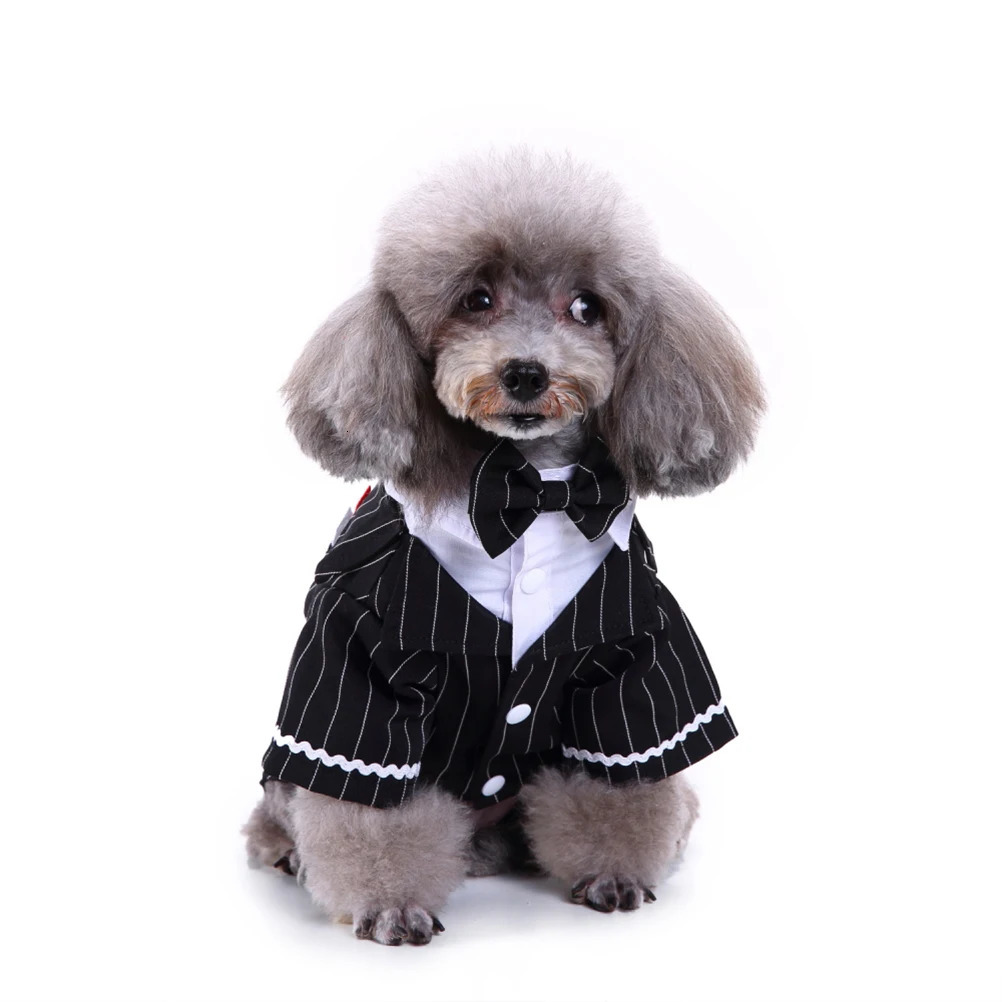 Pet Dog Tuxedo Fashionable Clothes Apparel Dress Puppy Formal Clothing Costume Suit 250609