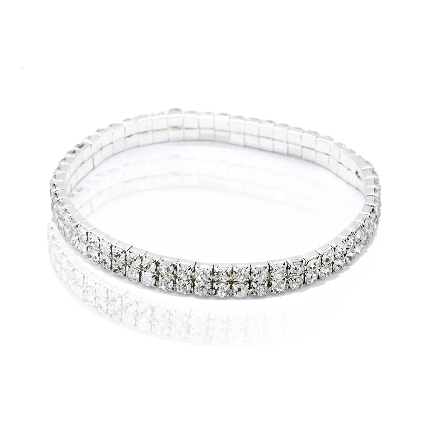 Fashion Rhinestone Tennis Anklet For Women Multilayer Crystal Elastic Chain On Leg Female Summer Beach Ankle Bracelet Jewelry 250528