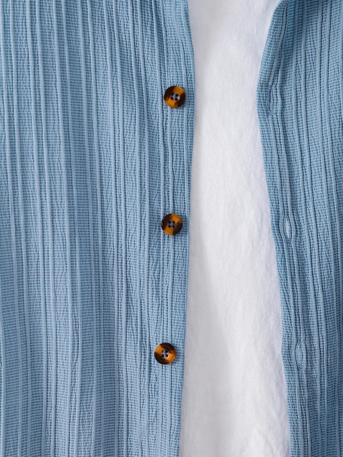 adult summer open chest button short sleevedloose shorts casual outfit 250603