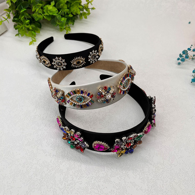 Creative Rhinestone Headband Elegant Style Sweet French Ethnic Style Hair Accessory Headband 230302