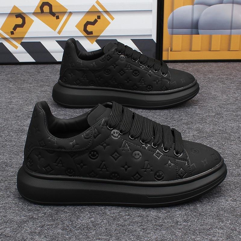 designer shoes, thick-soled shoes, 2025 new Korean men's shoes, flat fashionable casual sports shoes, three-dimensional printed casual shoes, Free shipping