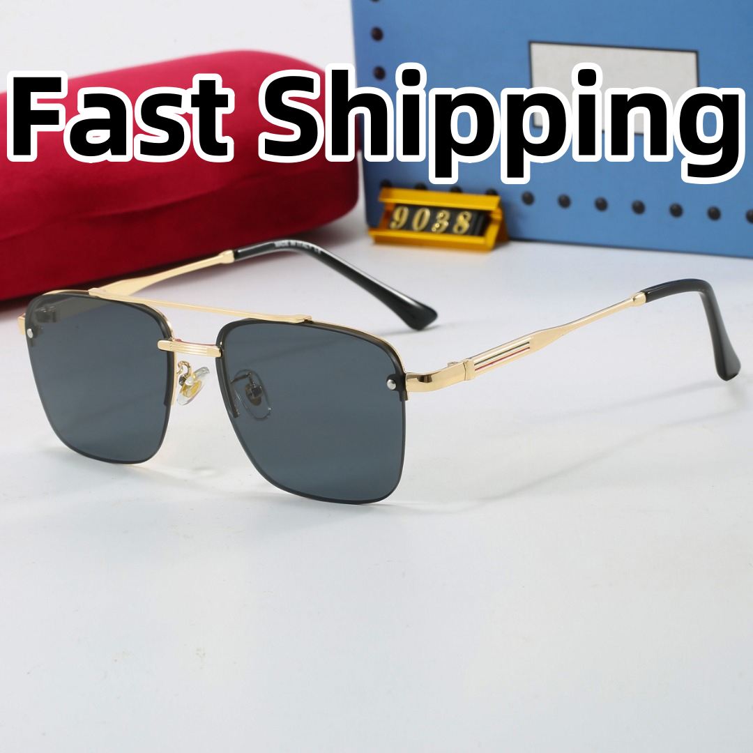 2025 Designer Luxury Sunglasses For Men Design Fashion Sun glasses Square Frame Coating Mirror Lens Carbon Fiber Summer Women With Box 9038