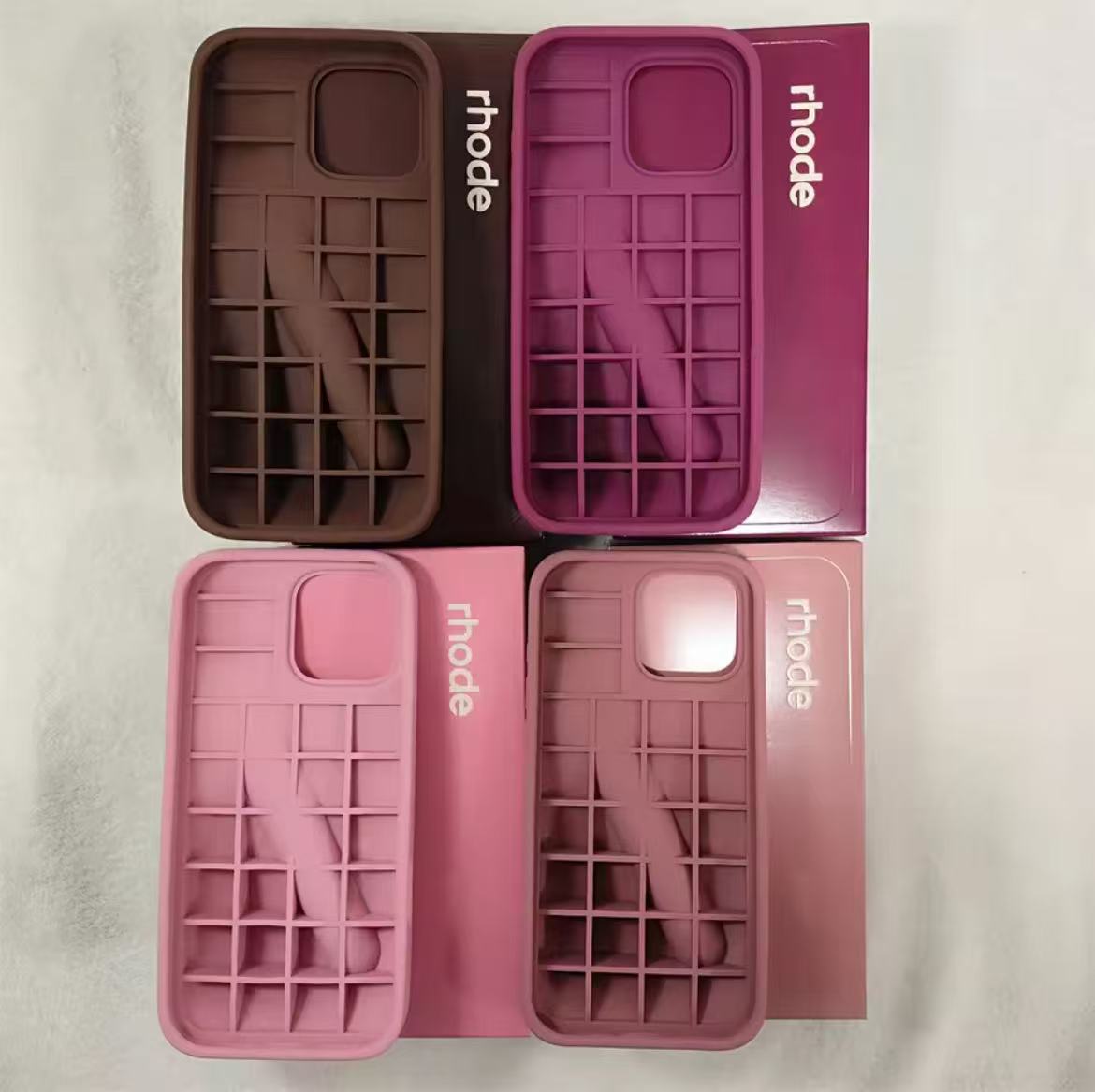 INS New Color Lipstick Silicone DIY Rhode Phone Case For iPhone 16 15 14 13 12 11 Pro Max Plus With Box Lip Gloss Holder Cover
