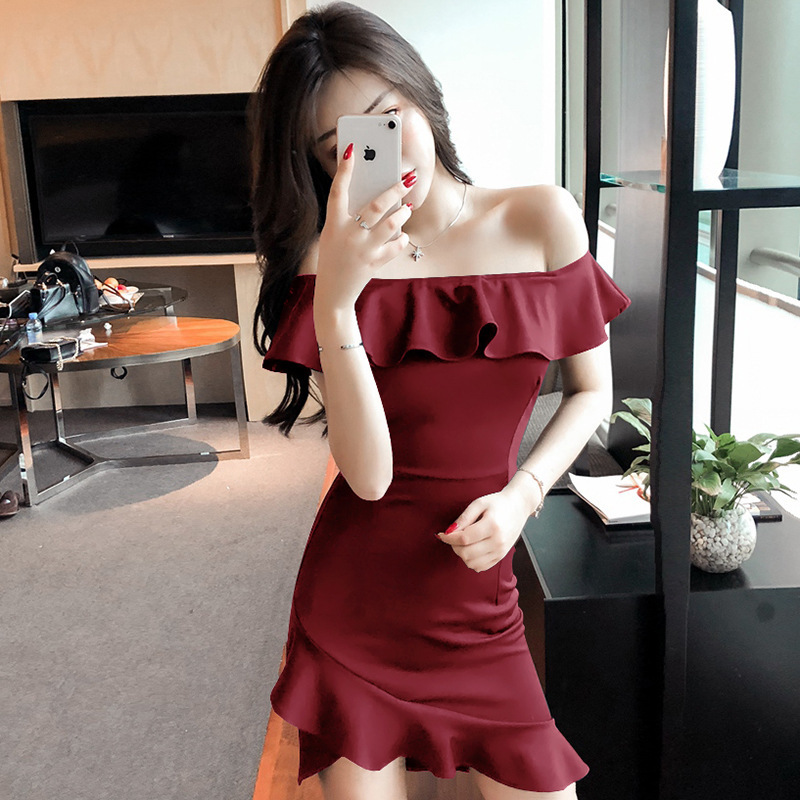 L1806 Dress Women's Bubble Waffle V-neck Short Sleeve Women's Niche Design Medium-length Slimming Large Size Dress