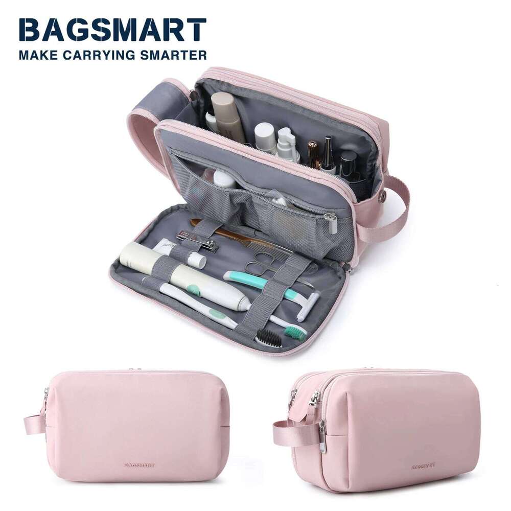 Women's Cosmetic BAGSMART Waterproof Dopp Kit Lightweight Toiletries For Men Makeup Bag Travel Necessaries