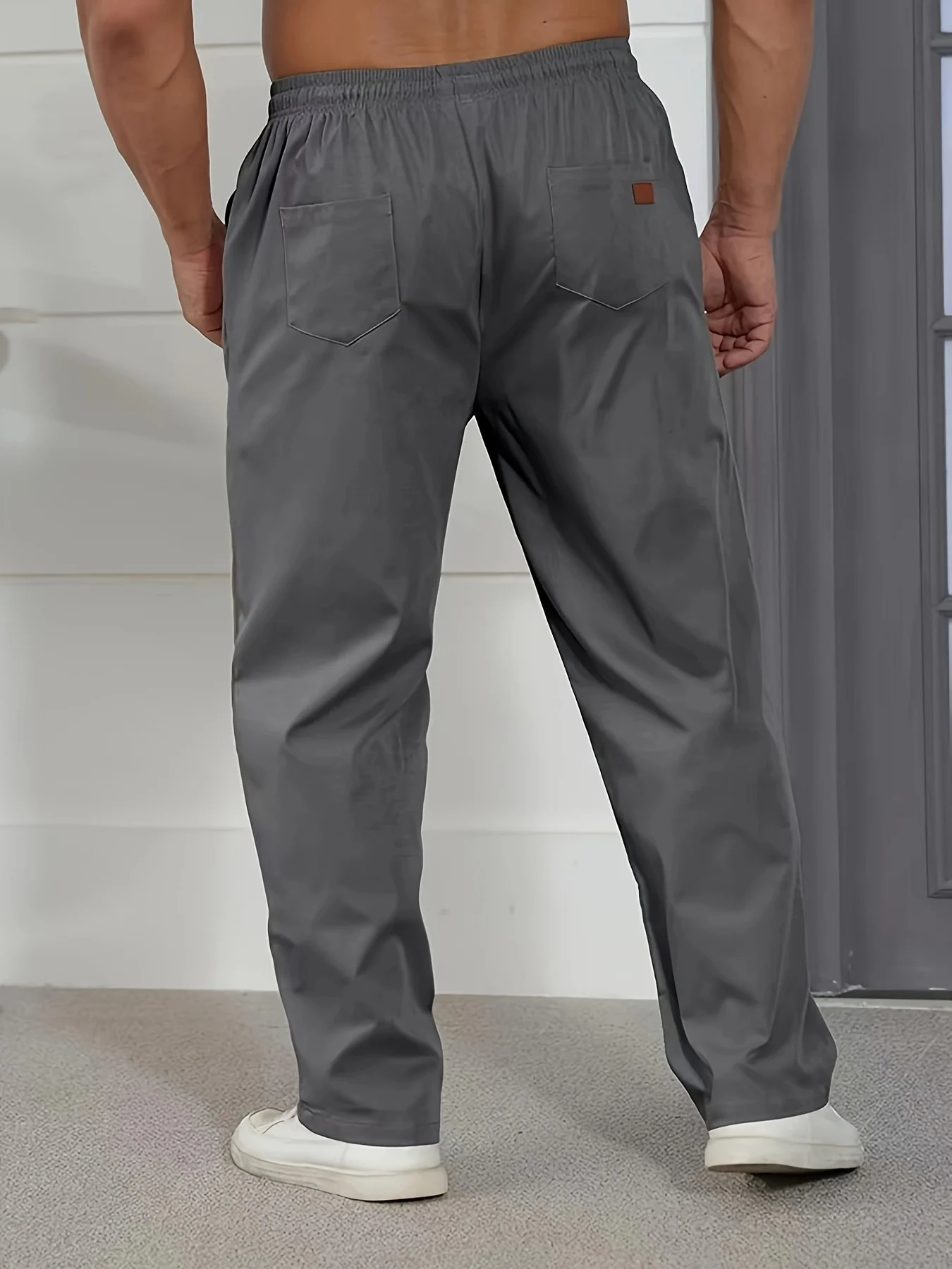 Mens Casual Jogger Pants Relaxed Fit Cargo Drawstring Sweatpants Hiking Outdoor Twill y250529
