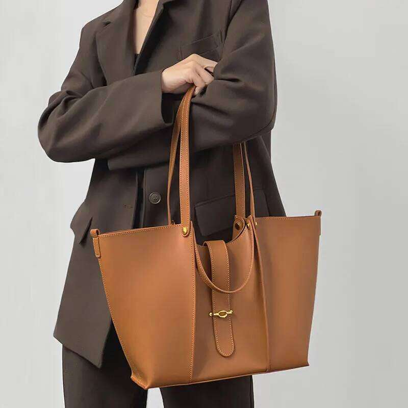 New Women's Tote Designer Cowhide Women Shoulder Bag Large Capacity Fashion Female Handbags Genuine Leather Bags