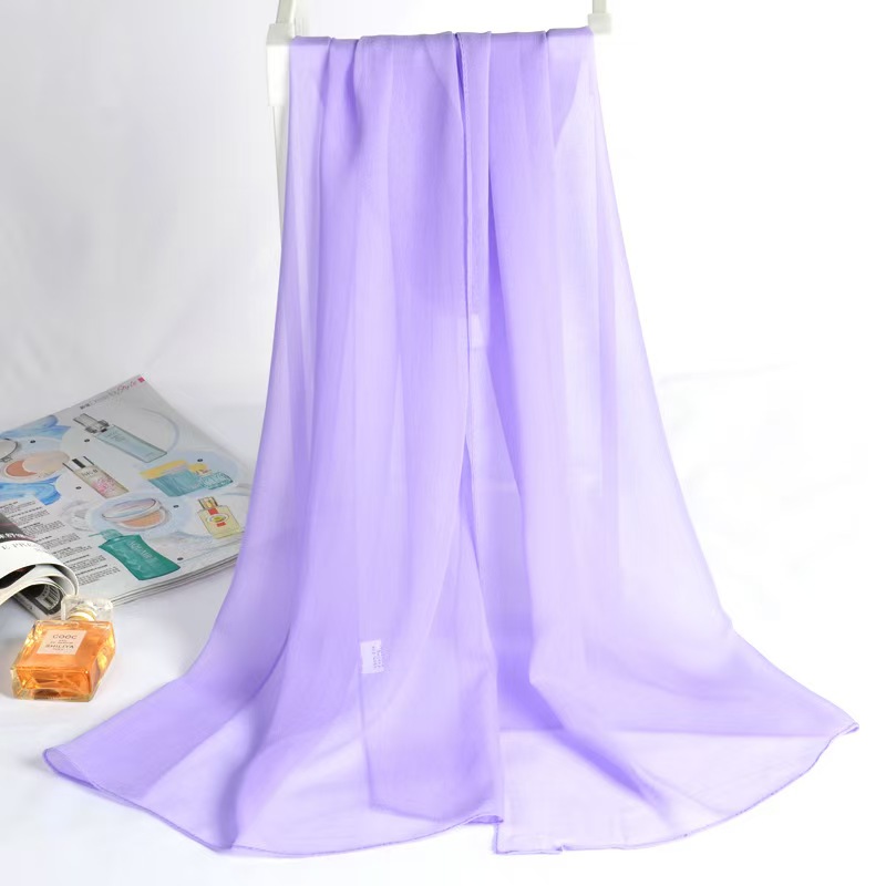 T927 Spring and Autumn Small Silk Scarf Women Korean Sunscreen Neck Scarf Thin Long Solid Color Scarf Decorative Shawl Georgette Summer