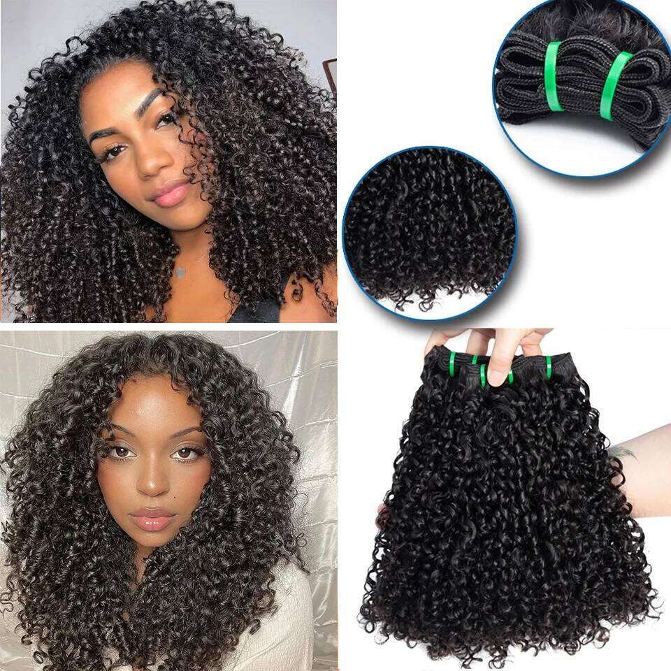 15A Wholesale Pixie Curly Bundle Lace Brazilian Raw Human Hair 3/4 Bundles with Closure Frontal 13x4 4x4