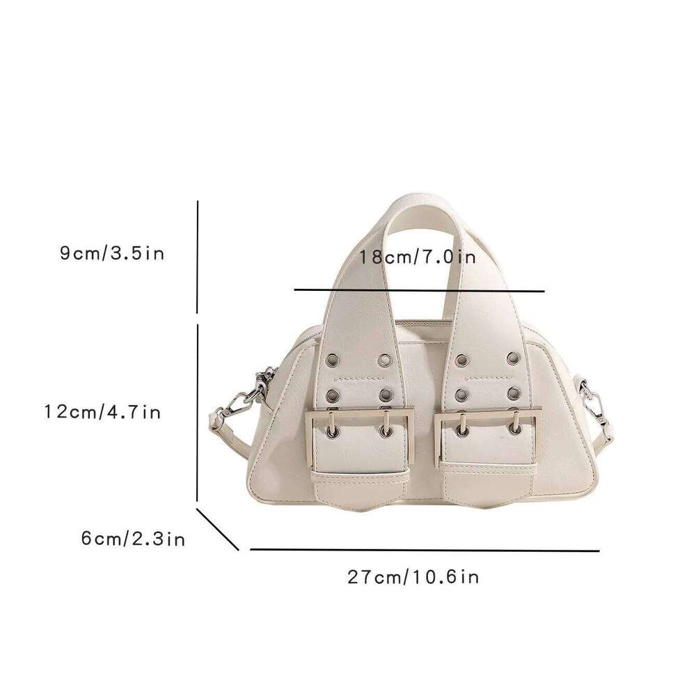 Sier Pu Leather Women's Handbag Small Purse 2024 Spring Fashion Bag Female Rivet Crossbody Designer Shoulder Side Bags