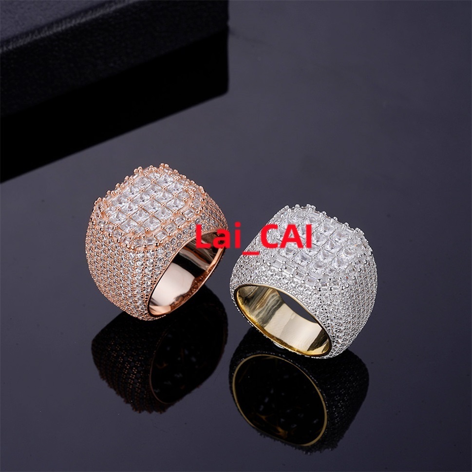 Igi Certificate Iced Out Rose Gold 925 Silver Vvs Moissanite Diamond Ring Silver Hip Hop Style for Men Moissanite Ring