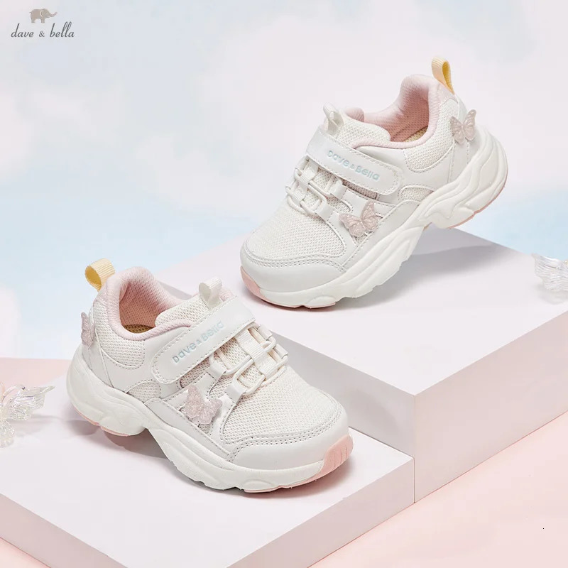 Dave Bella White Childrens Casual Shoes For Boy Girls Running Sneakers Breathable Mesh Kids Walking Sport DB1250282 250604z