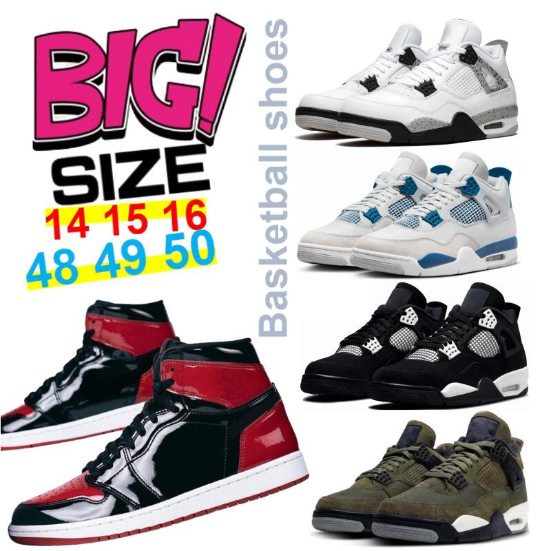 Big Size Shoe Large sized Basketball Shoes Men 1 Mens White Thunder White Cement 4 Black Cat Metallic Red New 2026