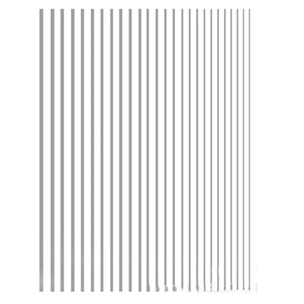 1Pc Silver Gold Lines Stripe Nail Sticker Decals Metal Strip Nails Slider 3D Self Adhesive n Art Stickers Paper 250605