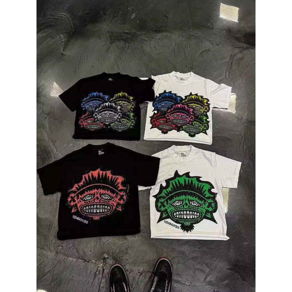 Y2K fashion Oversized Printed Short Sleeve Men's T-Shirt Casual Harajuku Streetwear Top Couple