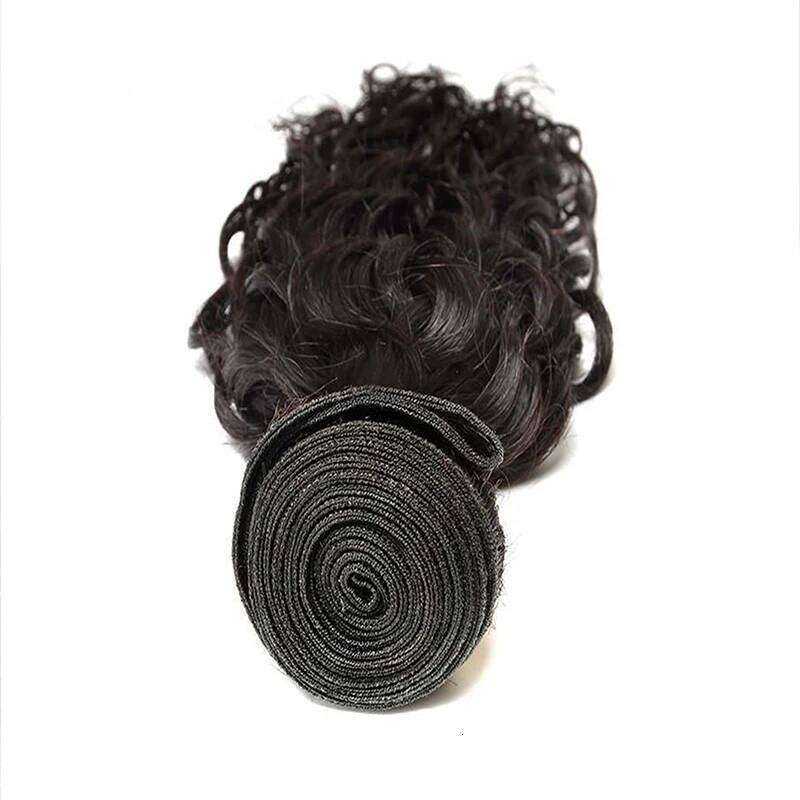 Water Wave 12A Brazilian Virgin Curly Human Bundles Natural Black Color Wet and Wavy Hair Extensions