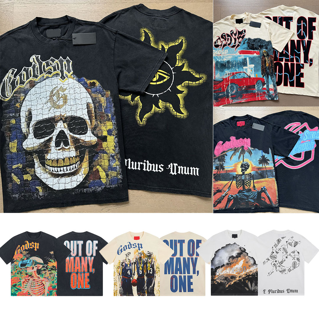 Men's Casual T-shirts Creative Colorful Skull T-shirt Hip Hop Style Loose Top Men Women Summer Streetwear Tees