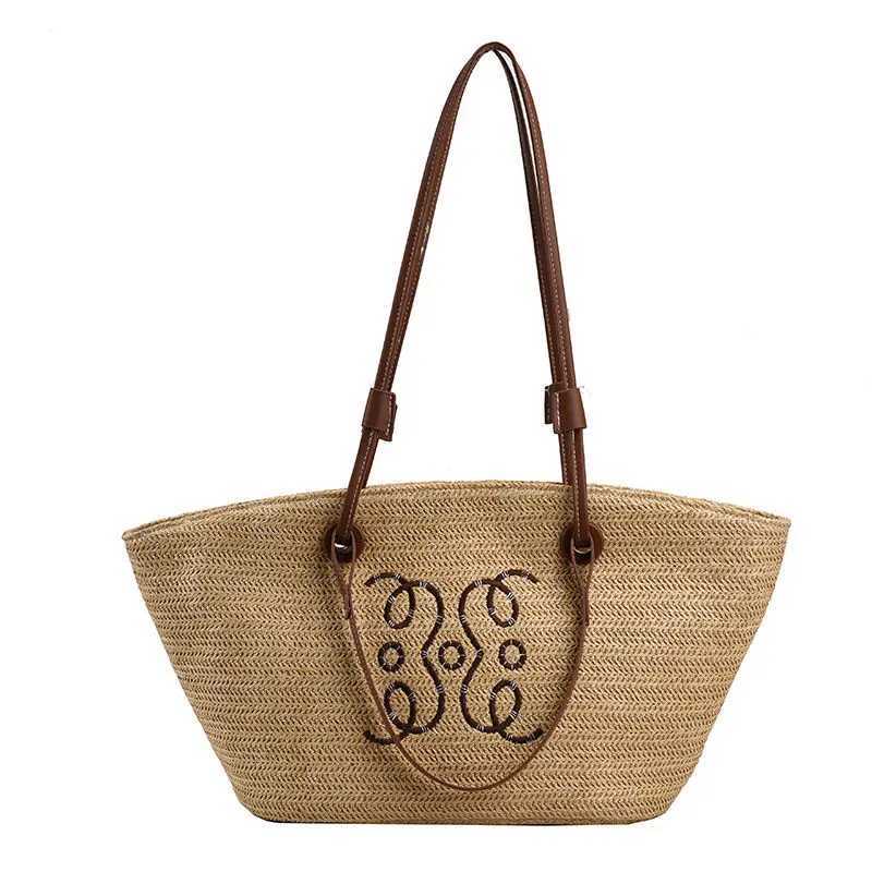 French style straw bag 2023 new womens bag pastoral style hand-woven tote bag seaside holiday portable women shoulder bag S2569