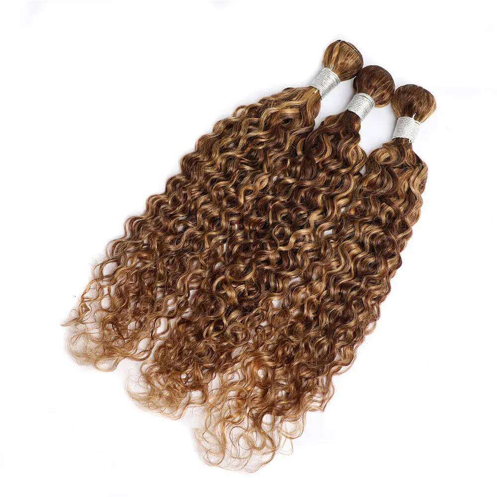 P4/27 Hoeny Blonde Highlight Water Wave Brazlian Weave Ombre Wet and Wavy Human Hair Bundles 100g/pc