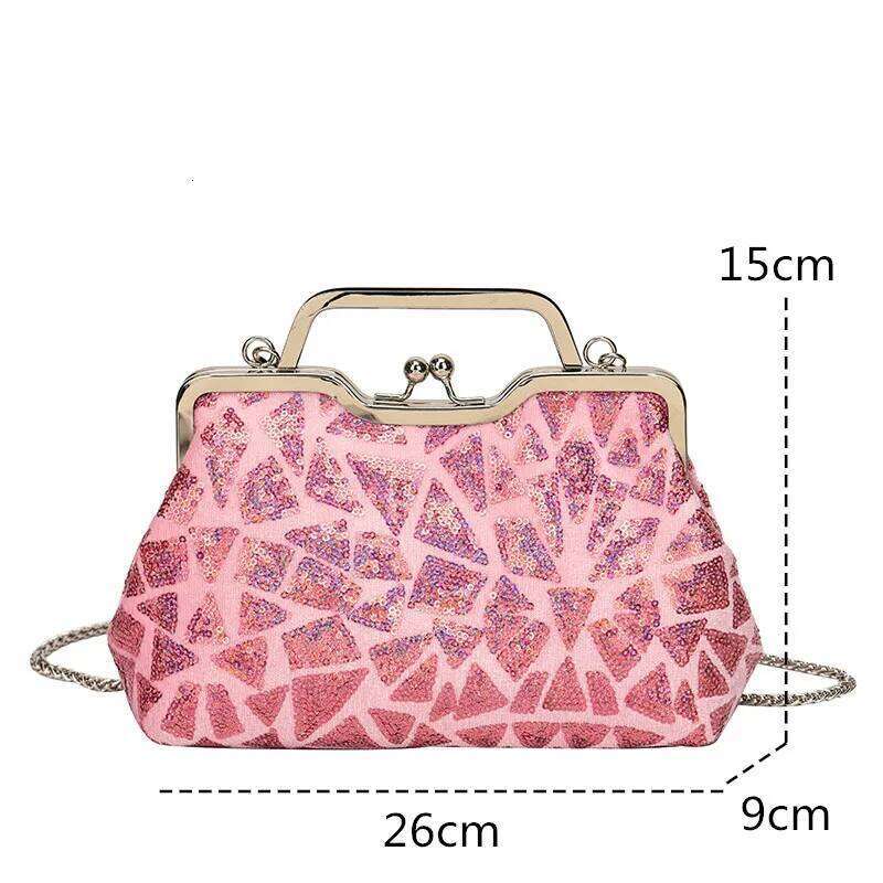 2023 Fashion Multicolor Sequins Evening Hasp Handbag Chain Women Shoulder Crossbody Bag Lady Wedding Party Clutch Bag